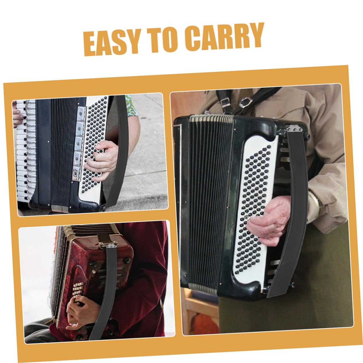 Sangle d'accordéon basse gauche en cuir résistant pour accordéons de basse Accessoire de rechange confortable et durable pour musiciens débutants et professionnels
