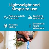Vista 6 de HurryCane Freedom Edition Bastón de Caminar Plegable con Mango en T