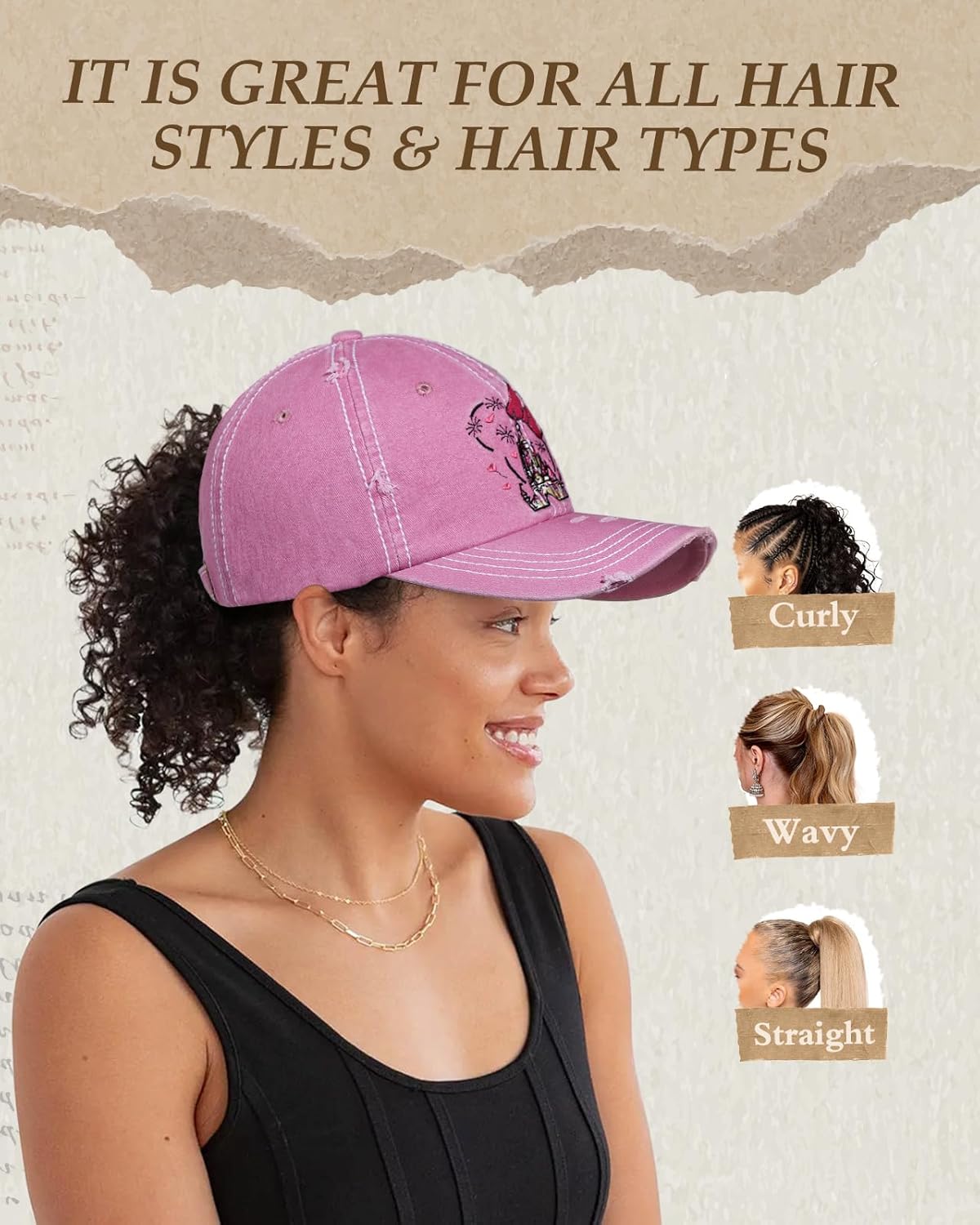 Flafens Women Pony Hats High Ponytail Baseball Caps - Cotton Vintage Washed Distressed Adjustable Criss Cross Trucker Hat - Image 6