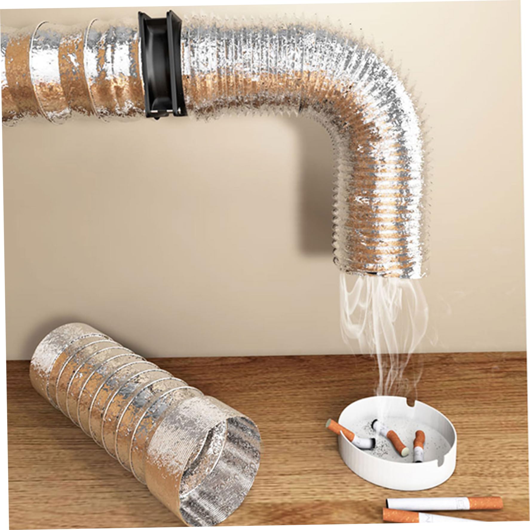 Extractor de aire portátil con manguera de conducto de 3.3 ft ventilador de ventilación ajustable USB potente ventilador de escape de motor sin escobillas de 5 V 2 A para cocina y baño