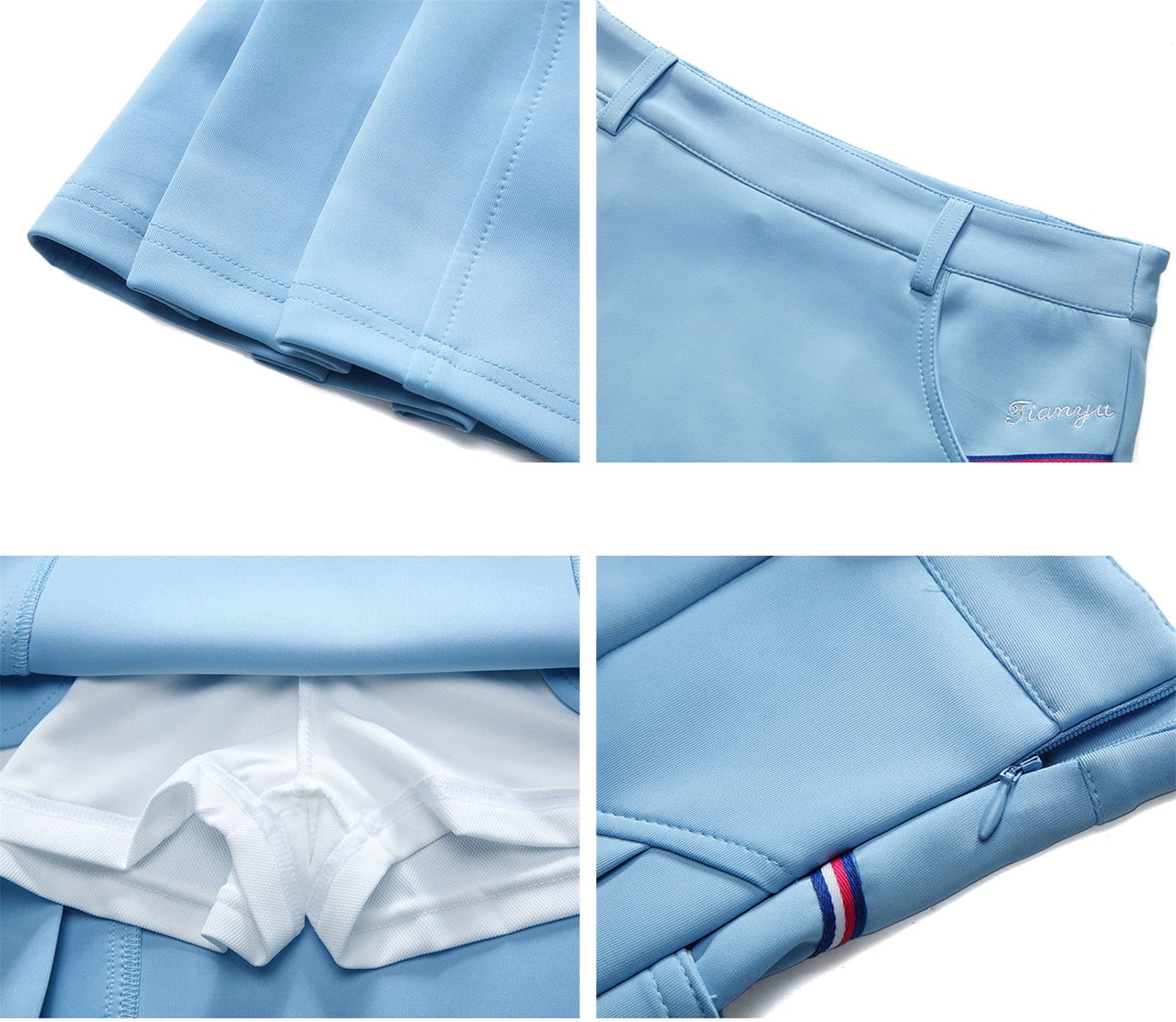 Jupe de Tennis de Golf pour Femme Jupe athlétique plissée avec Poches Taille Haute Sport Course Jupes Actives