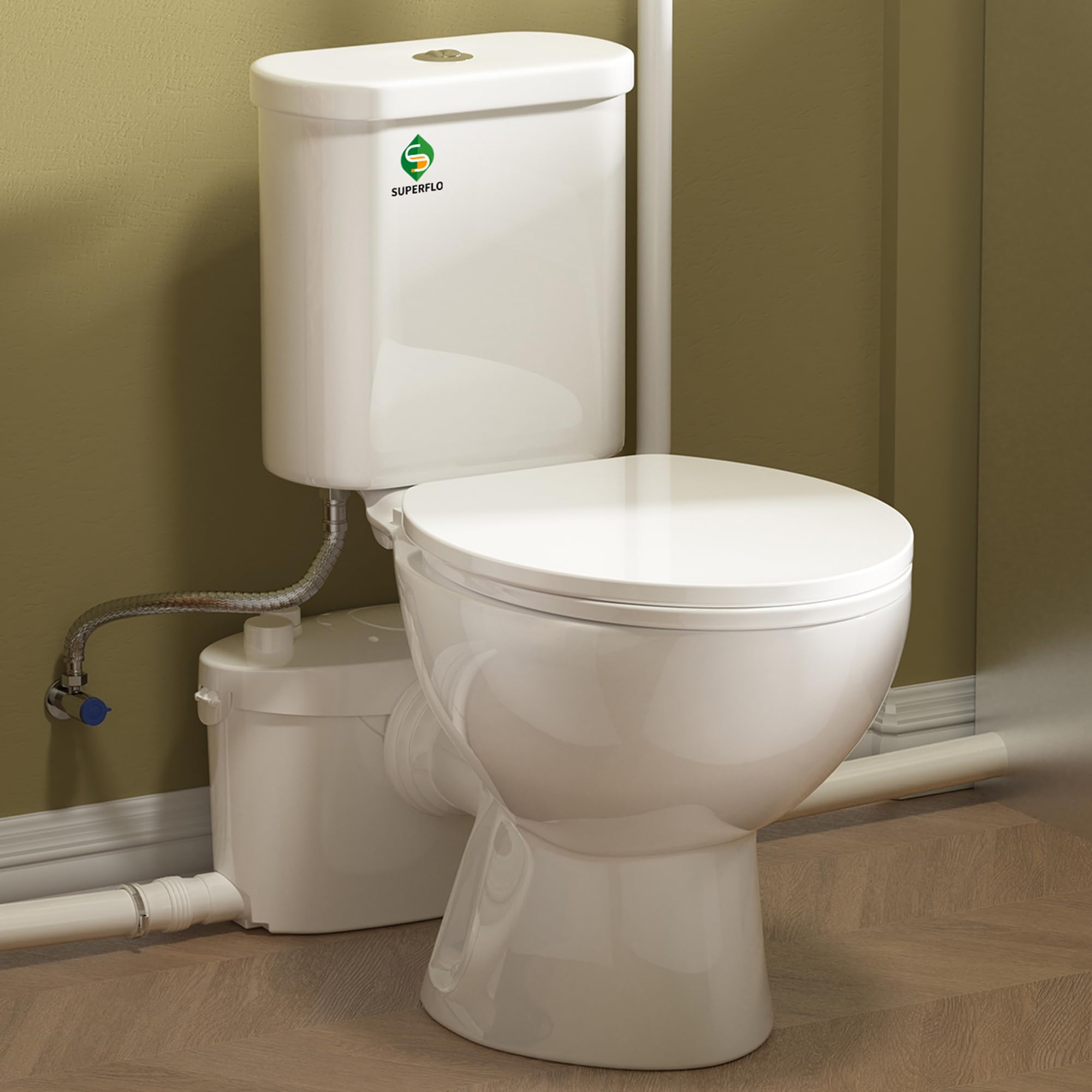 SUPERFLO 750W Macerating Toilet System Powerful Macerator Toilet Pump