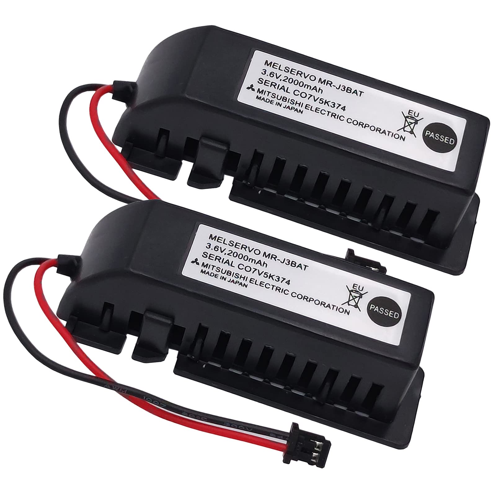 Zivases (2 Pack) MR-J3BAT 3.6V Replacement battery for Mitsubishi servo lithium battery MR-J3 drive M70 system battery ER6V