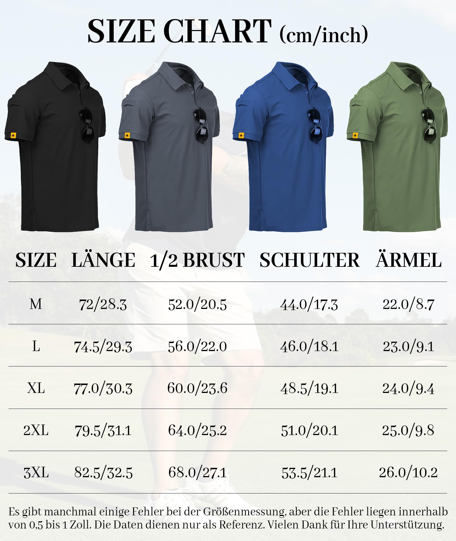 JACKETOWN Polo Uomo Manica Corta Golf Polo Shirt Asciugatura Rapida Casual Sport Shirt Outdoor Traspirante T-Shirt Estate Polo Uomo