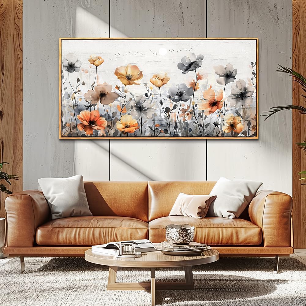 lianyibo Canvas Wall Art For Living Room Large Flowers Landscape Pictures Farmhouse Paintings Artwork Aesthetic Home Decor(70x140/Frameless)
