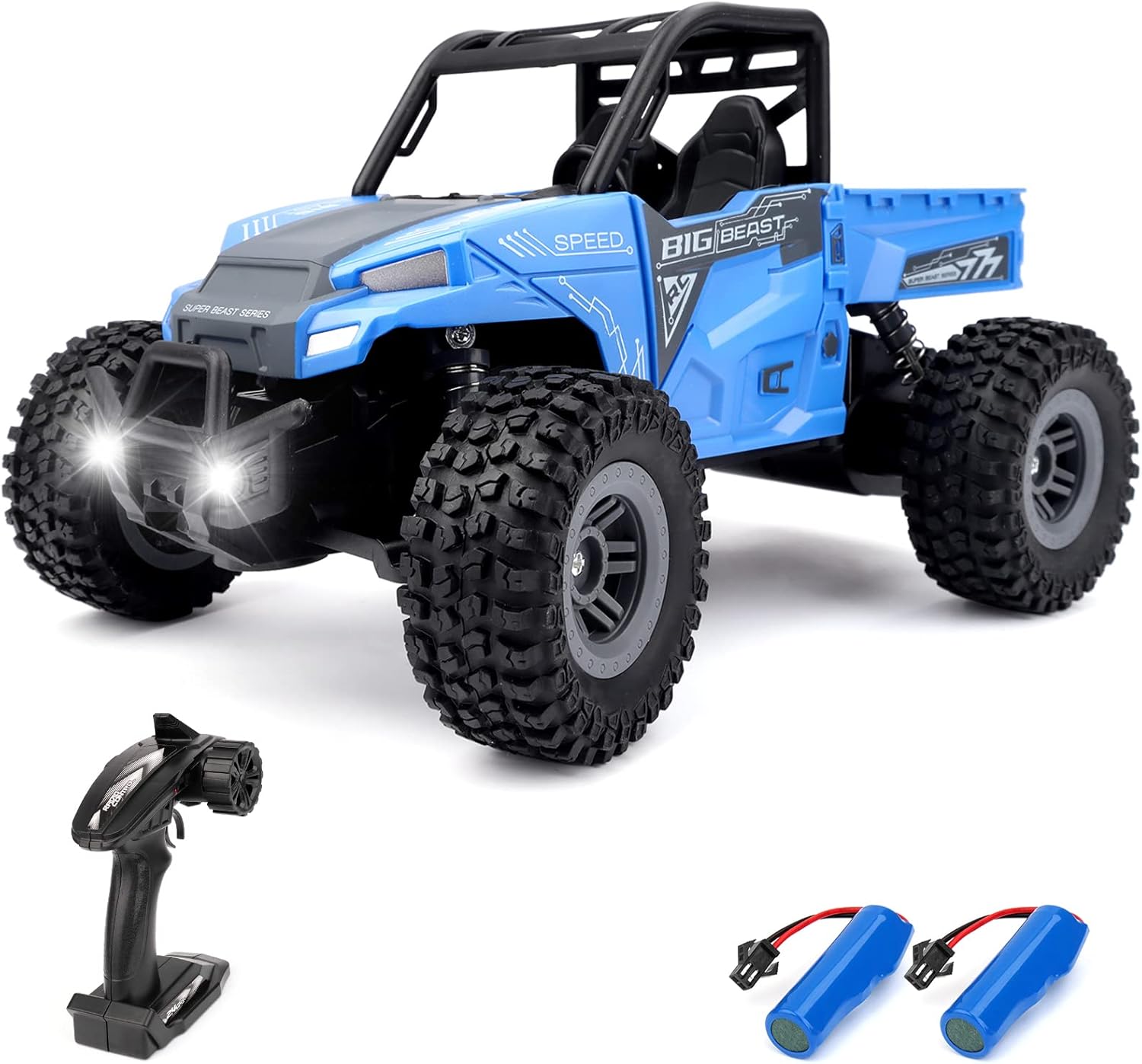 deAO Remote Control Cars, 2.4Ghz 4WD OffRoad High Speed RC Car LED