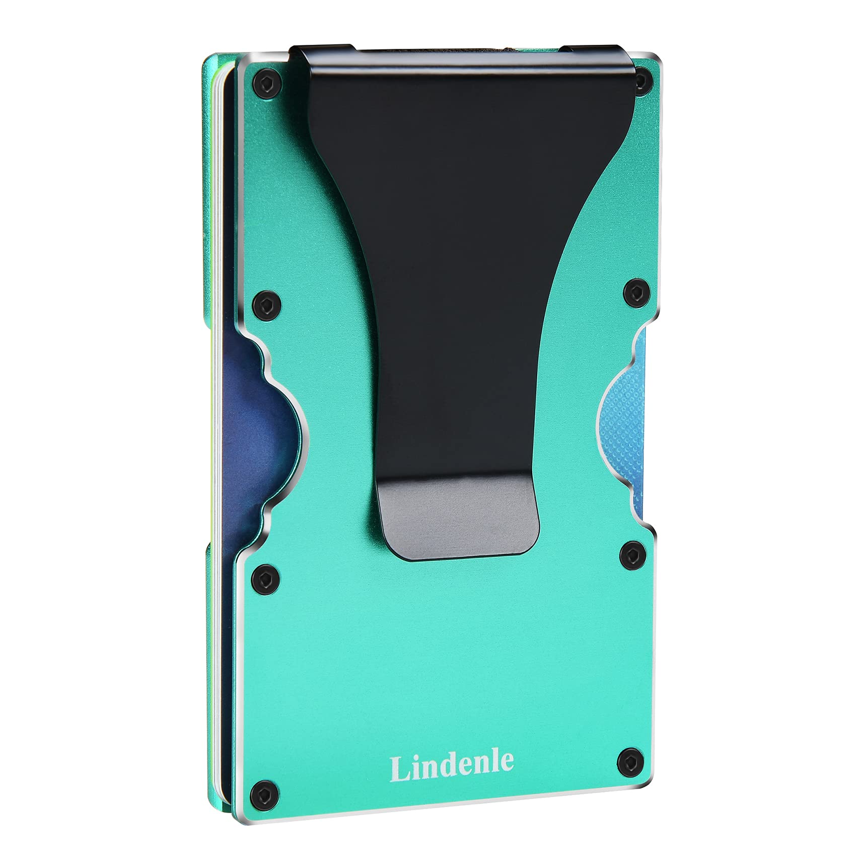 Lindenle Minimalist Wallet Small Card Holder Slim Front Pocket Wallet RFID Blocking Money Clip Women Men (Green)