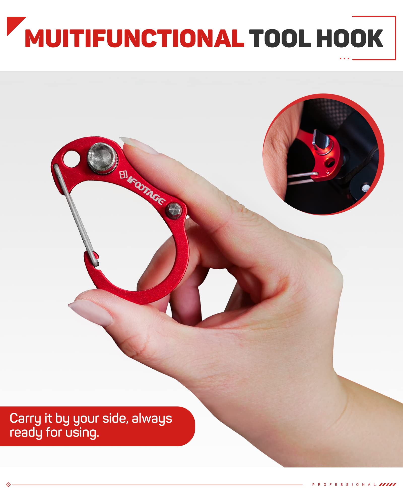 Amazon.com: IFOOTAGE Tool Hook Red, Multifunctional 3-in-1 Camera