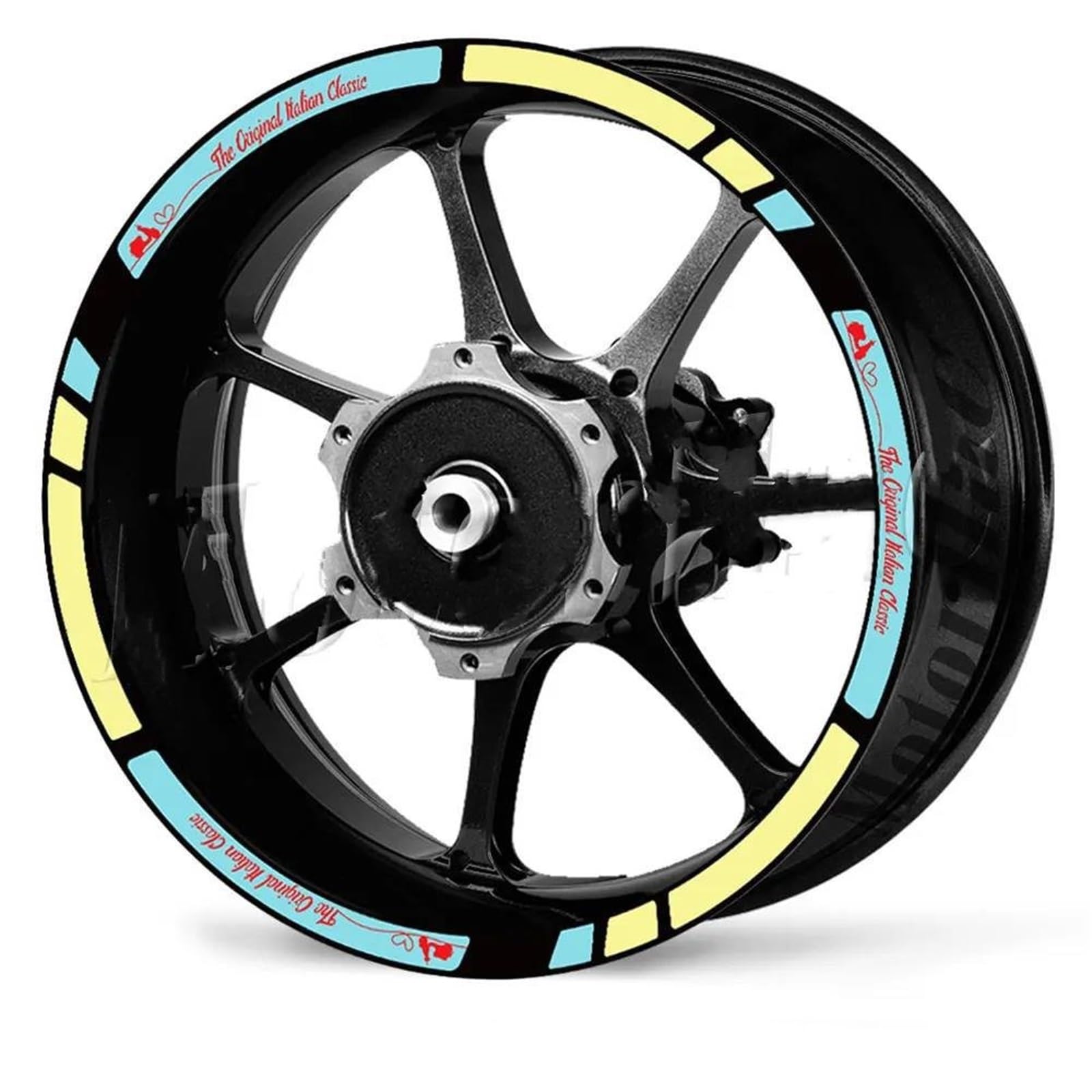 Motorcycle Wheel Rim Sticker Scooter 12inch Decal for Vespa for Primavera for Sprint 50 150 GTS for Super 125 250 300 Wheel Rim Sticker(Color1)