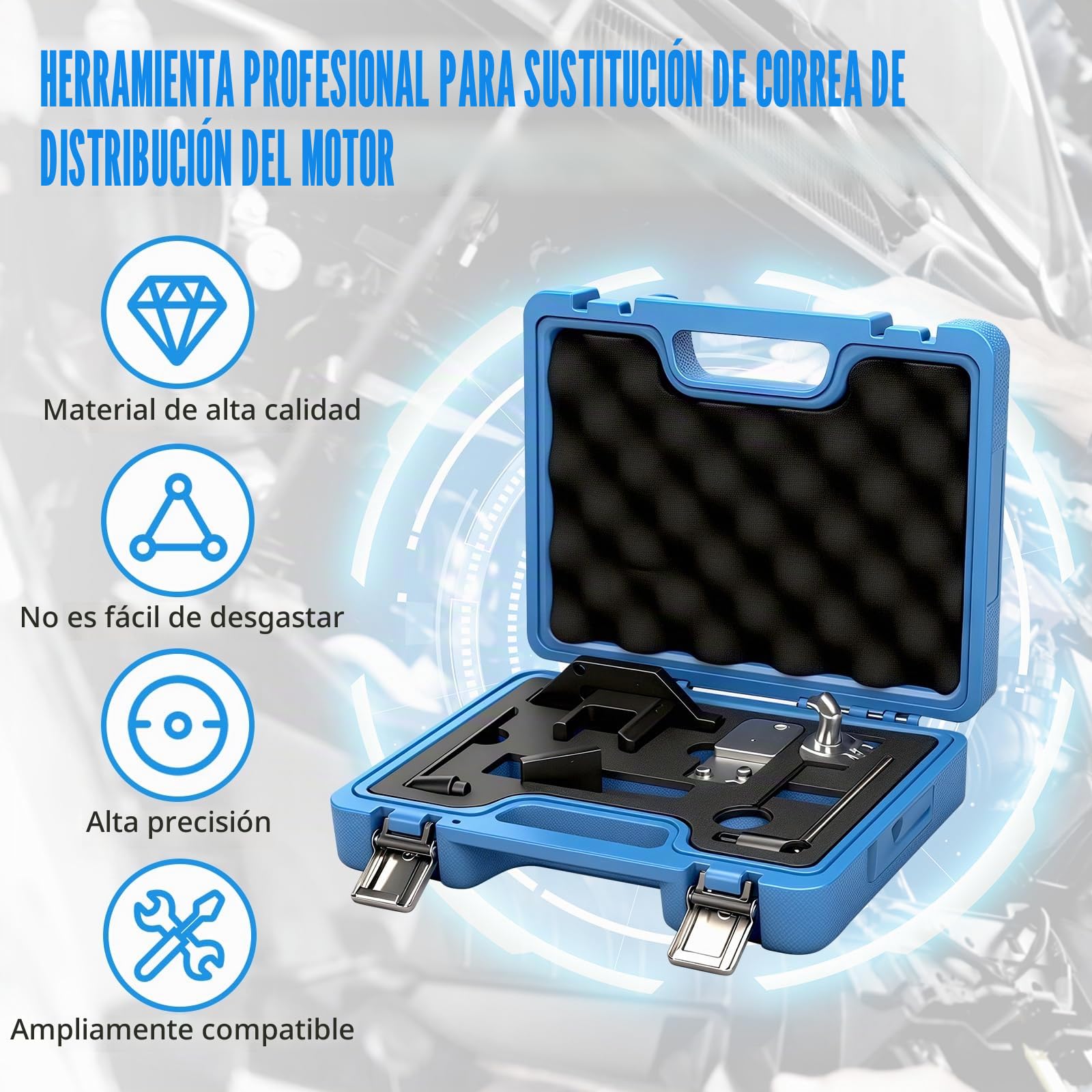 Herramienta de Ajuste del Motor Automotriz Compatible con Citroen Peugeot Opel 1.2 GDI PureTech, Juego de 7 Piezas Kit de Herramientas de Sincronización del Motor de la Correa Dentada (A)