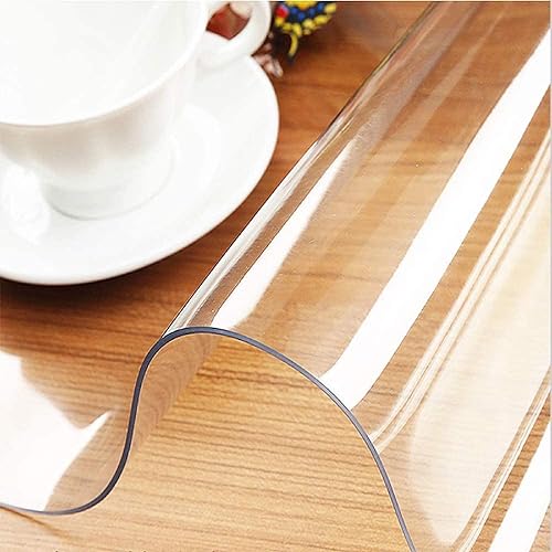 Miniatura 4 de ZHANGQINGXIU - Mantel transparente de cloruro de polivinilo de 0.079 pulgadas (0.079 in), protector de mesa transparente de plástico para el hogar,