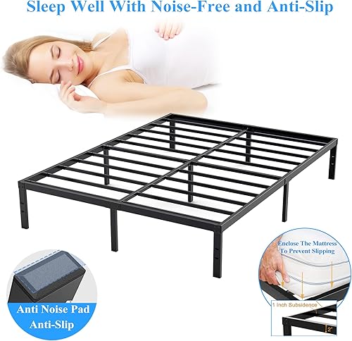 Miniatura 4 de IBEDMAZIE Twin XL Bed Frame Heavy Duty Support Up to 3000 lbs14 Inch XL Twin Bed Frame Easy Assembly Non-Slip  Noise FreeBed Frame Twin XL Under-Bed
