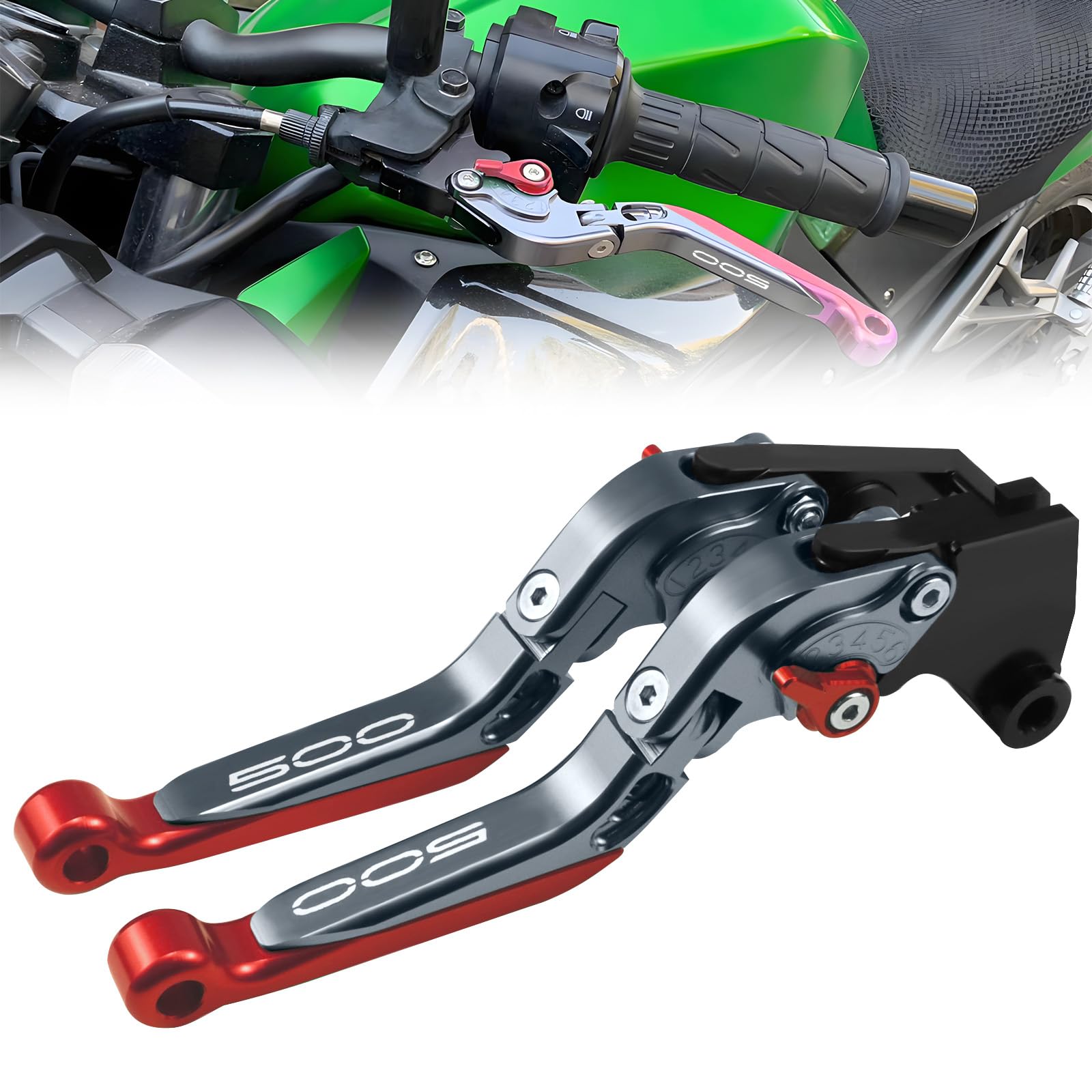 Clutch Brake Levers for Kawasaki Ninja 500 Z500 ABS SE, Red