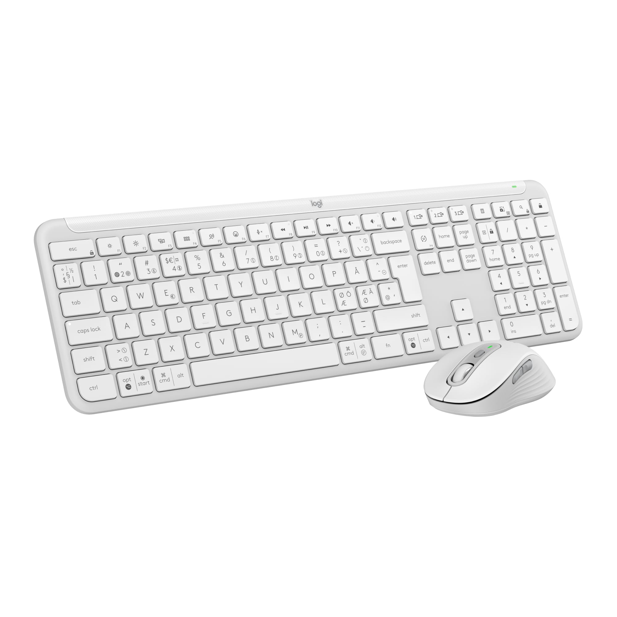 Logitech MK950 Signature Slim - wireless keyboard and mouse combination, type and click silently, switch between three devices, Bluetooth, multiple operating systems, Windows and Mac, Layout PAN