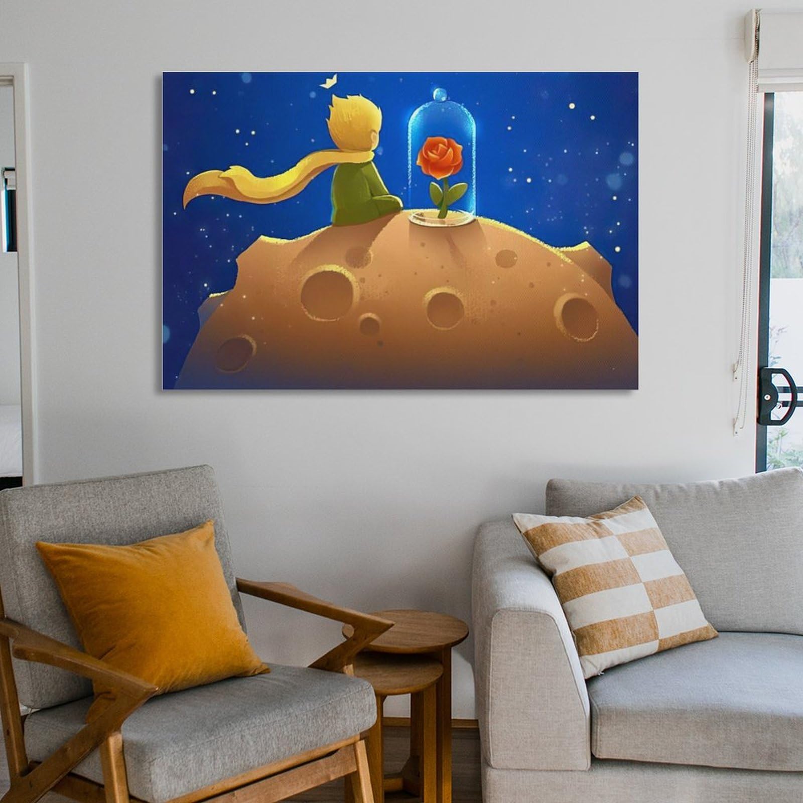 Amazon.co.jp: 星の王子さま 壁画 キャンバス絵画 アートパネル 現代