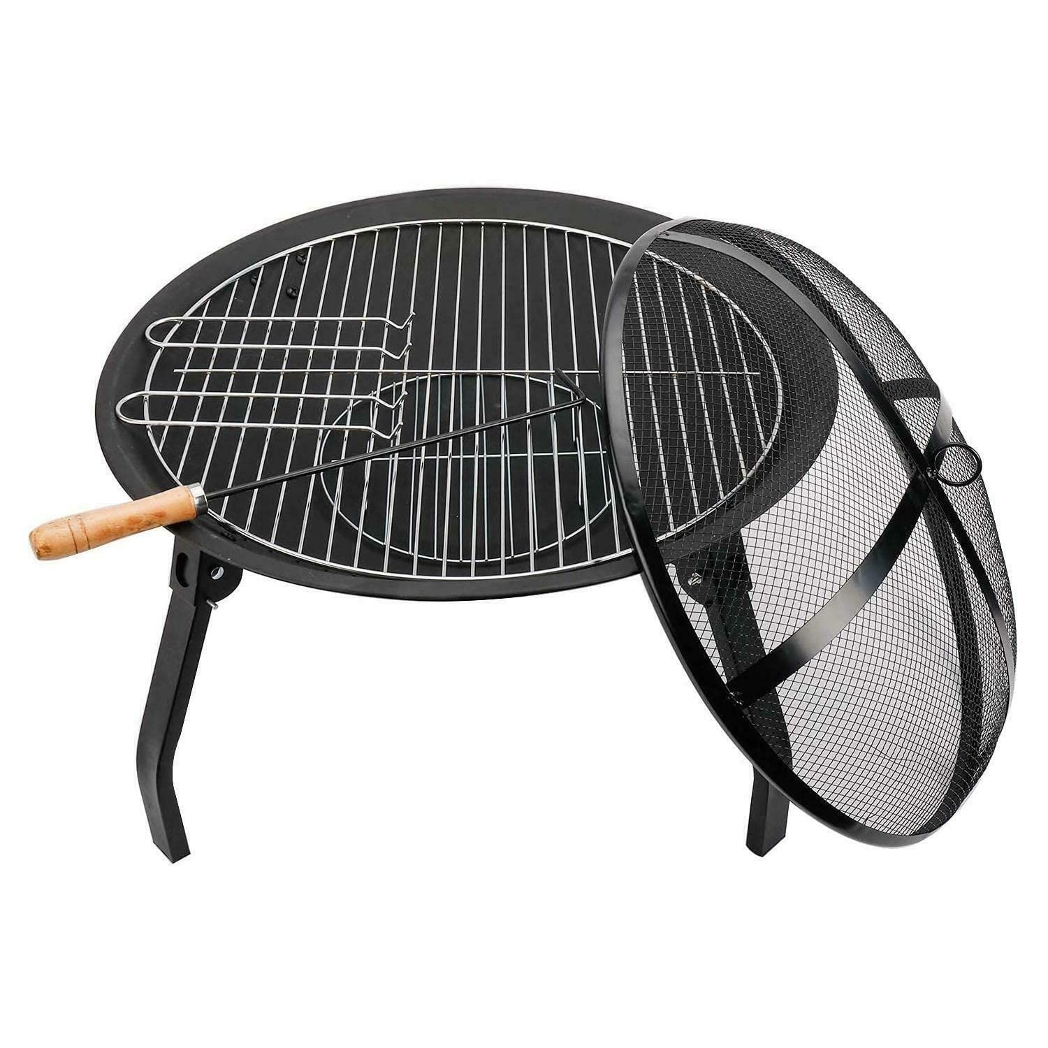 Okrągły duży stalowy palenisko składany ogród Patio Camping grzejnik palnik grill grill