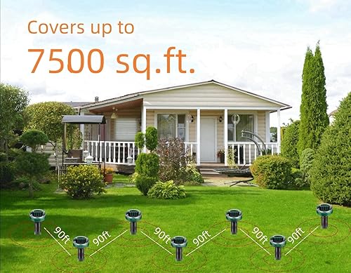 Miniatura 2 de Repelente ultrasónico de topos con energía solar, disuasorio de roedores al aire libre, impermeable, ahorro de energía, repelente eficaz de topos