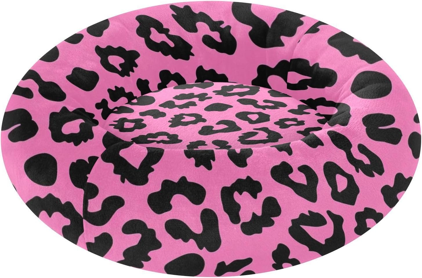 Leopard Pink Pet Dog Beds Removable & Washable Dog Pillow Bed for Medium Size Pets Supplies M
