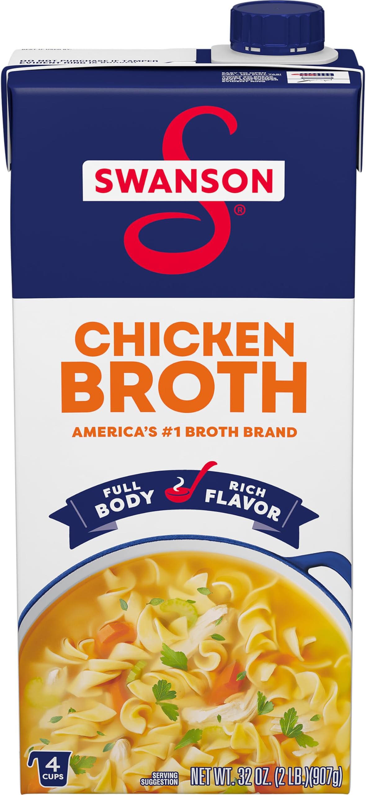 SWANSON S 100% Natural Chicken Broth, 32 oz Carton