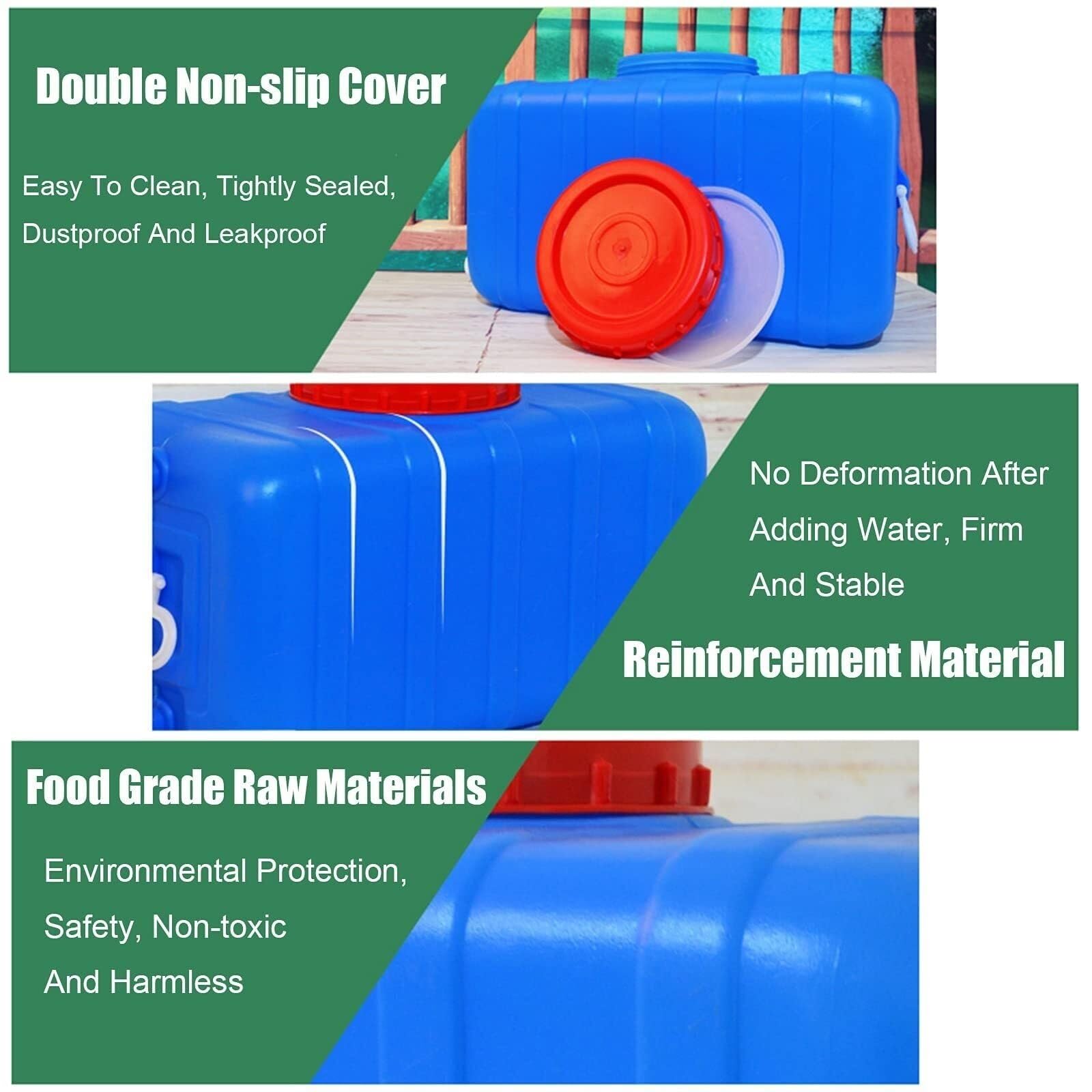 Generico Serbatoio d'Acqua Quadrato in plastica Blu con Coperchio e Maniglia per Campeggio, Ideale per Auto, attività all'aperto e situazioni di Emergenza (Dimensioni: 75 Litri)