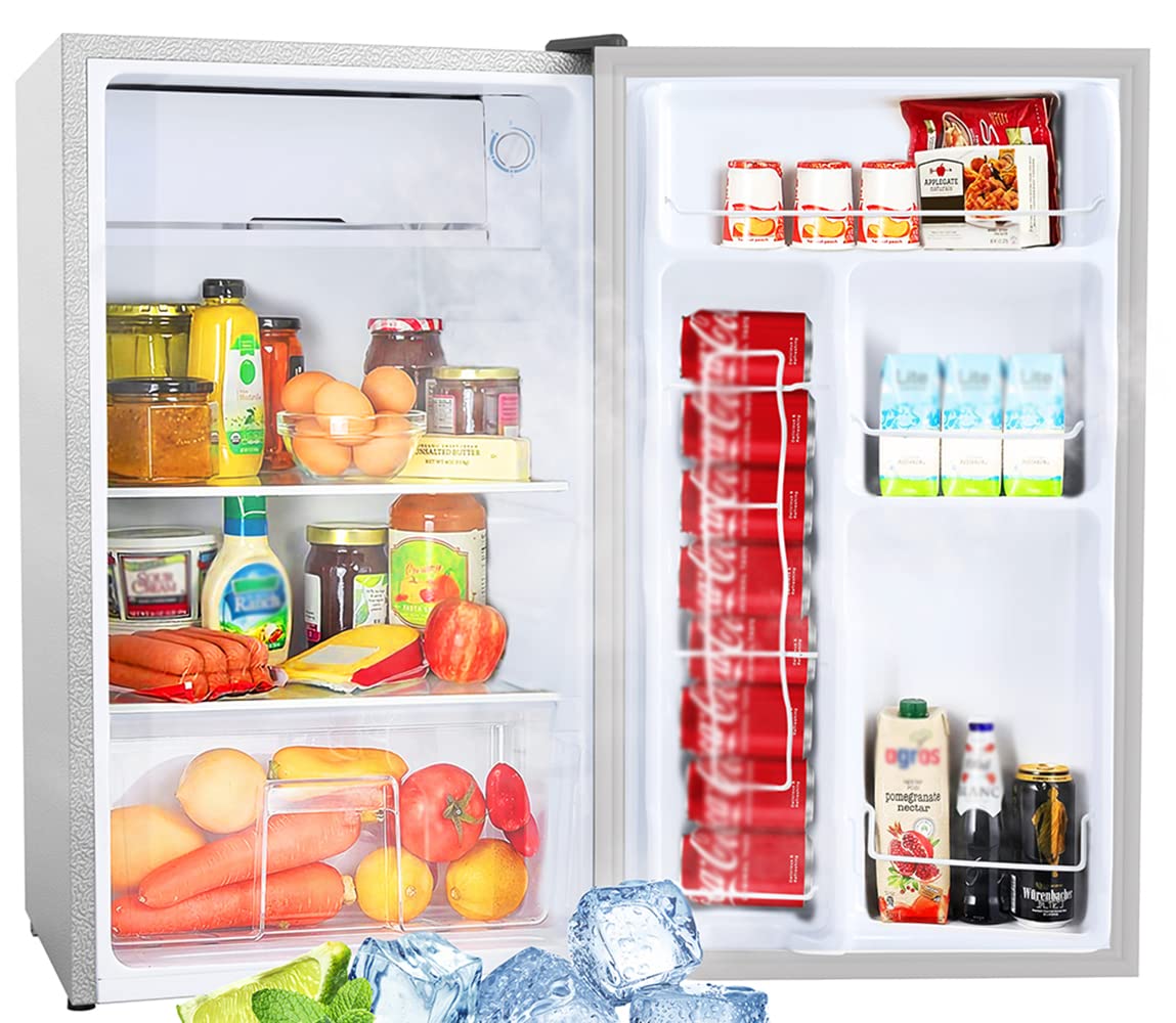 Small Refrigerator,Small Refrigerator For Bedroom,Small Refrigerator For Office,Mini Fridge For Bedroom Cheap,Compact Refrigerator With Freezer, 3.2 Cu.Ft 5 Settings Temperature Adjustable (2) on Fridge.com - View 1