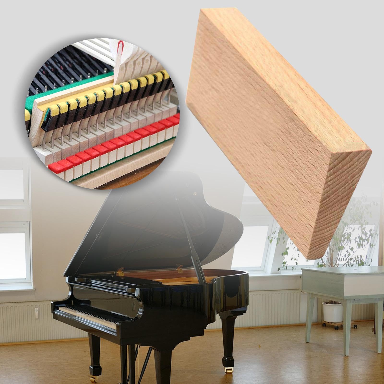 Piano Tuning Board Outil d'ajustement Accessoire d'entretien pour Piano à Queue Structure Robuste en Bois Adapté Aux Techniciens et Amateurs D, Style D