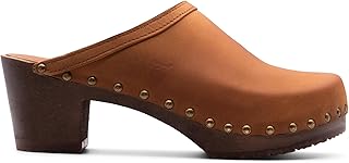 Handmade Swedish Wood Clogs for Women, High Heel Mule | Rome