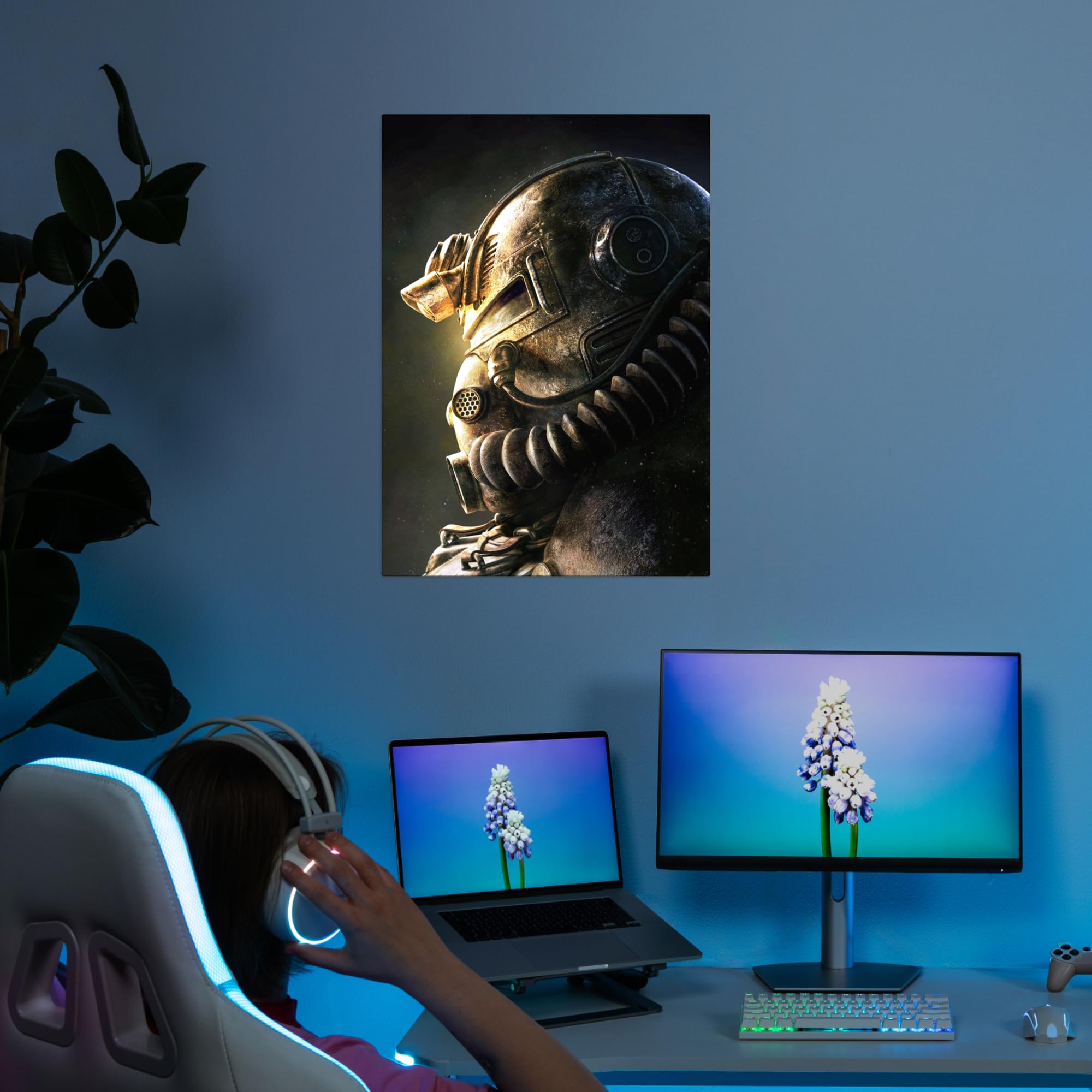 Displate - Poster In Metallo - Montato a Magnete - Fallout - T51 Helmet