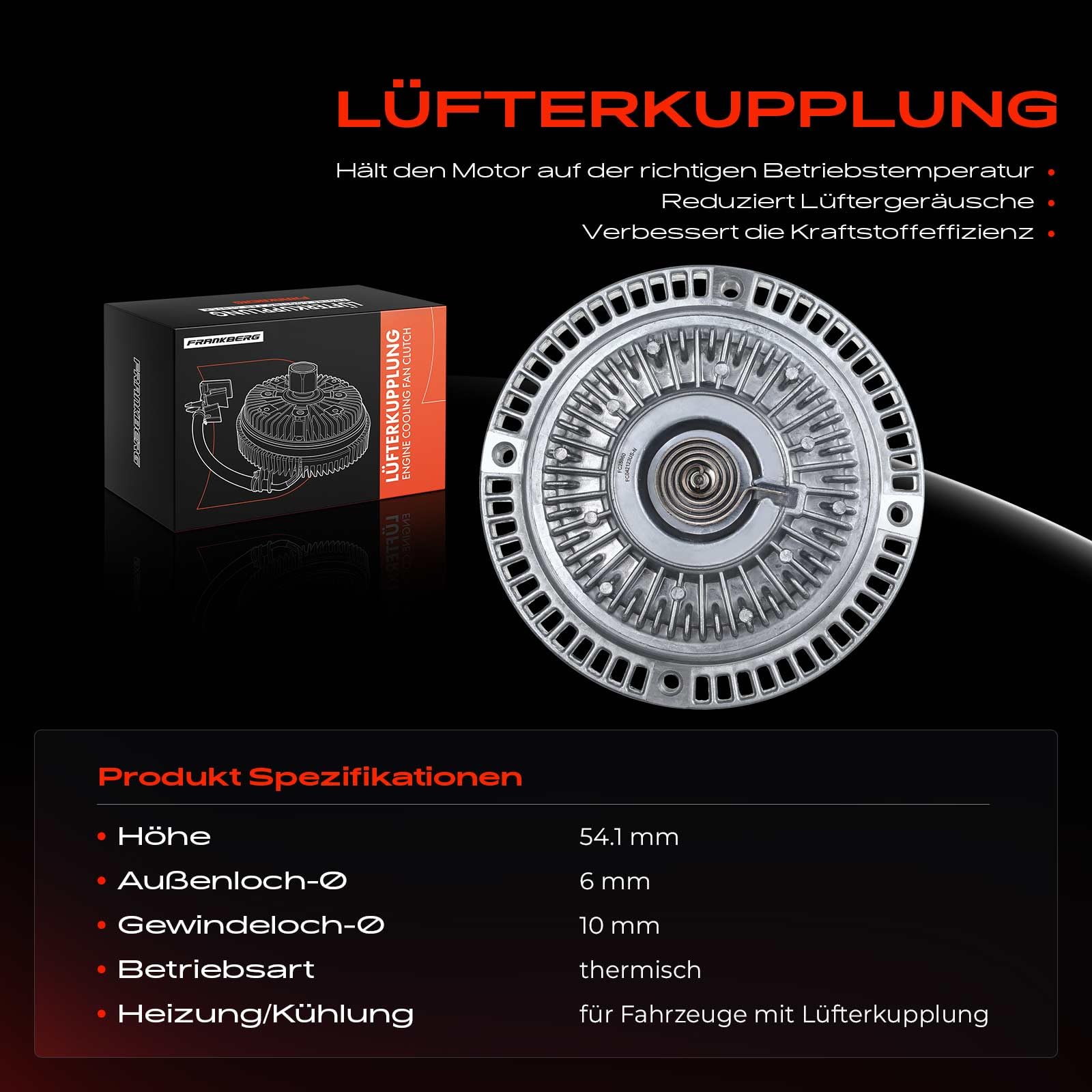 Frankberg Viscokupplung Kühlerlüfter Lüfter Ø: 138 für A4 8D2 8D5 B5 A6 4B5 Superb I 3U4 P-a-s-s-a-t 3B2 3B3 3B5 3B6 1.6L-2.3L 1994-2008 058121350