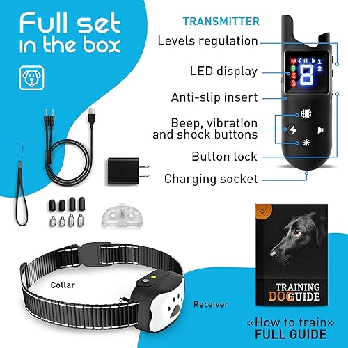 Miniatura 6 de Collar de entrenamiento para perros de tamaño pequeño con control remoto para perros pequeños con luz LED, perfecto para perros pequeños de 5 a 15
