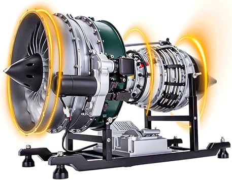 Turbofan Engine Model Kit That Runs, 1/10 Dynamic Electric Aero Aircraft Engine Simulation Turbojet Working Engine DIY Assembly Build Your Own Engine for Adults - 1000+PCS