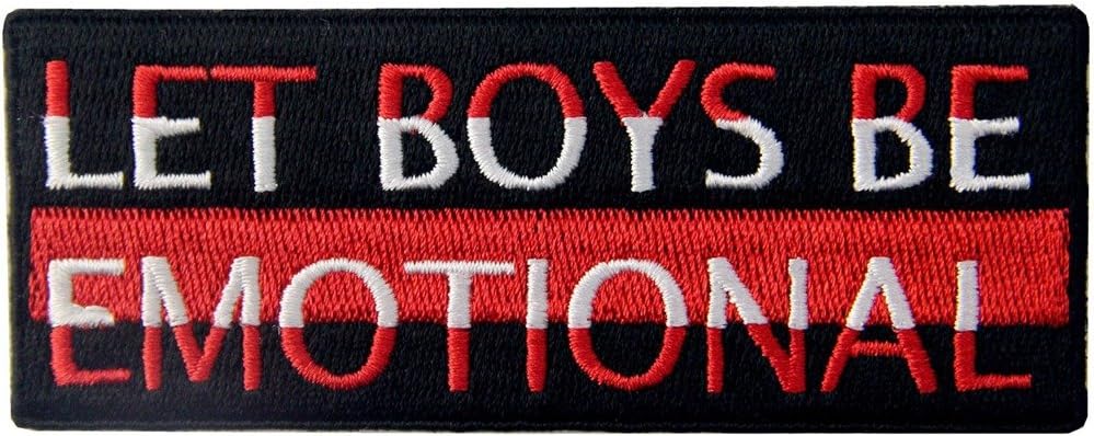Let Boys Be Emotional Funny Biker Patch Embroidered Applique Iron On Sew On Emblem