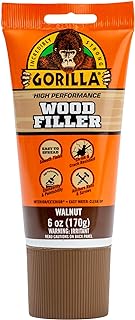 Gorilla All Purpose Wood Filler, Walnut Color, 6 Ounce Tube (Pack of 1) - Water Resistant for Indoor or Outdoor Projects and Repairs