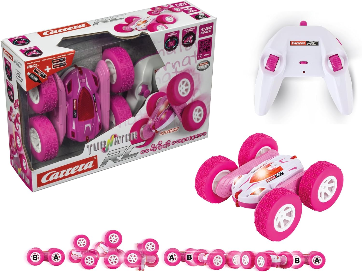 Carrera 370240011 Iphone RC Stunt Car Mini Turnator 2.0-Pink 2.4GHz