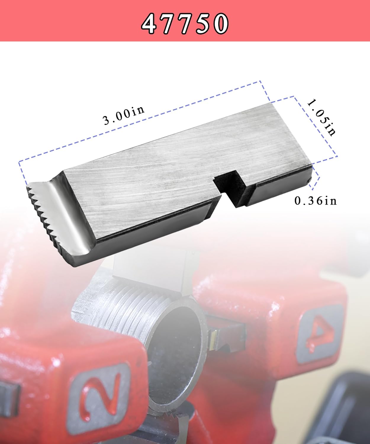 47750 Threading Machine Alloy NPT Pipe Dies Compatible with 1-Inch - 2-Inch Universal Die Heads, Handed, Silver