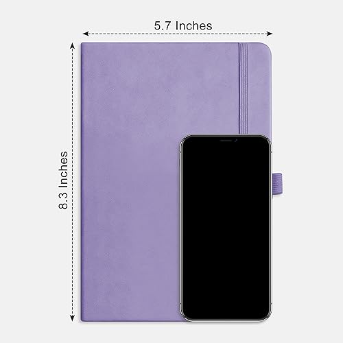 Miniatura 8 de RETTACY Cuaderno rayado de tapa dura, paquete de 2 cuadernos de escritura A5 con 376 páginas numeradas, papel grueso de 3.53 ozm, 5.75 x 8.38