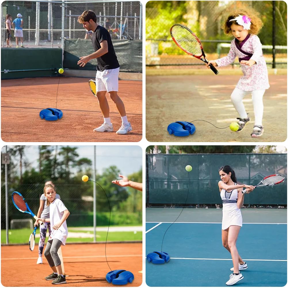 Tennis Trainer rotondo con 3 palline da tennis, per esterni, tennis, allenamento singolo, innovativo gioco di palla per bambini, adulti nel parco giardino