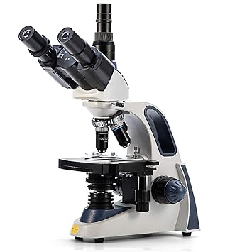 SWIFT SW380T 40X-2500X Magnification - Trinocular Compound Laboratory Microscope with 10X/25X Eyepieces, Mechanical Platinum, Ultra-Precise Focusing, Camera Compatible