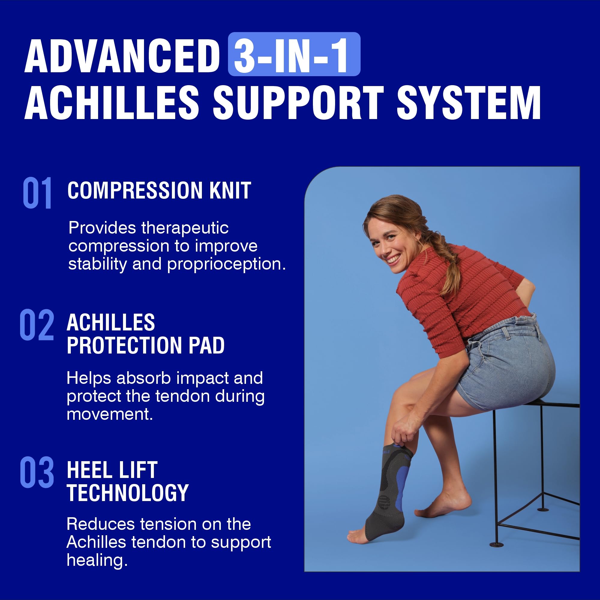 Silistab Attelle pour tendon d'Achillo Taille 1 : tour de cheville 19-21 cm