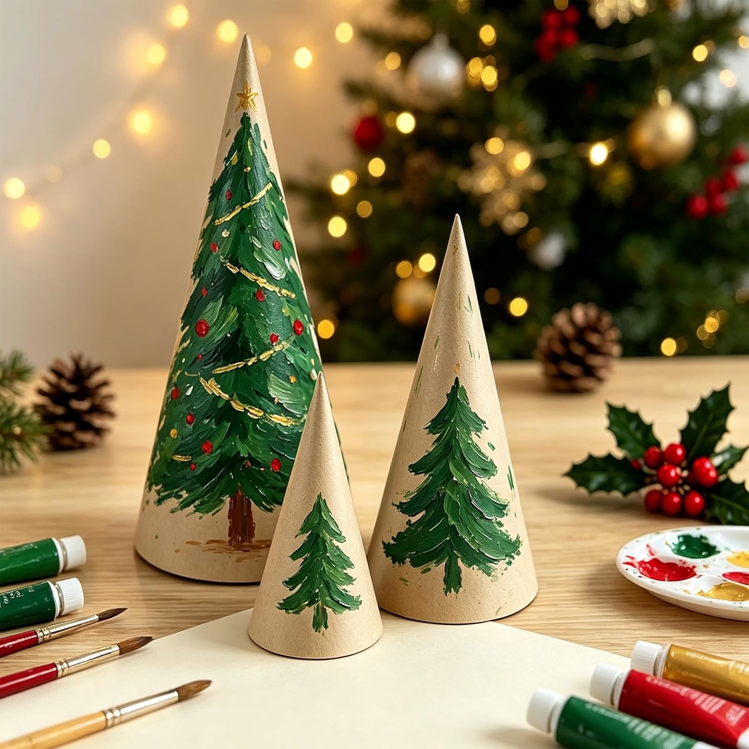 10 PCS Thick Paper Mache Cones Open Bottom 3 Sizes