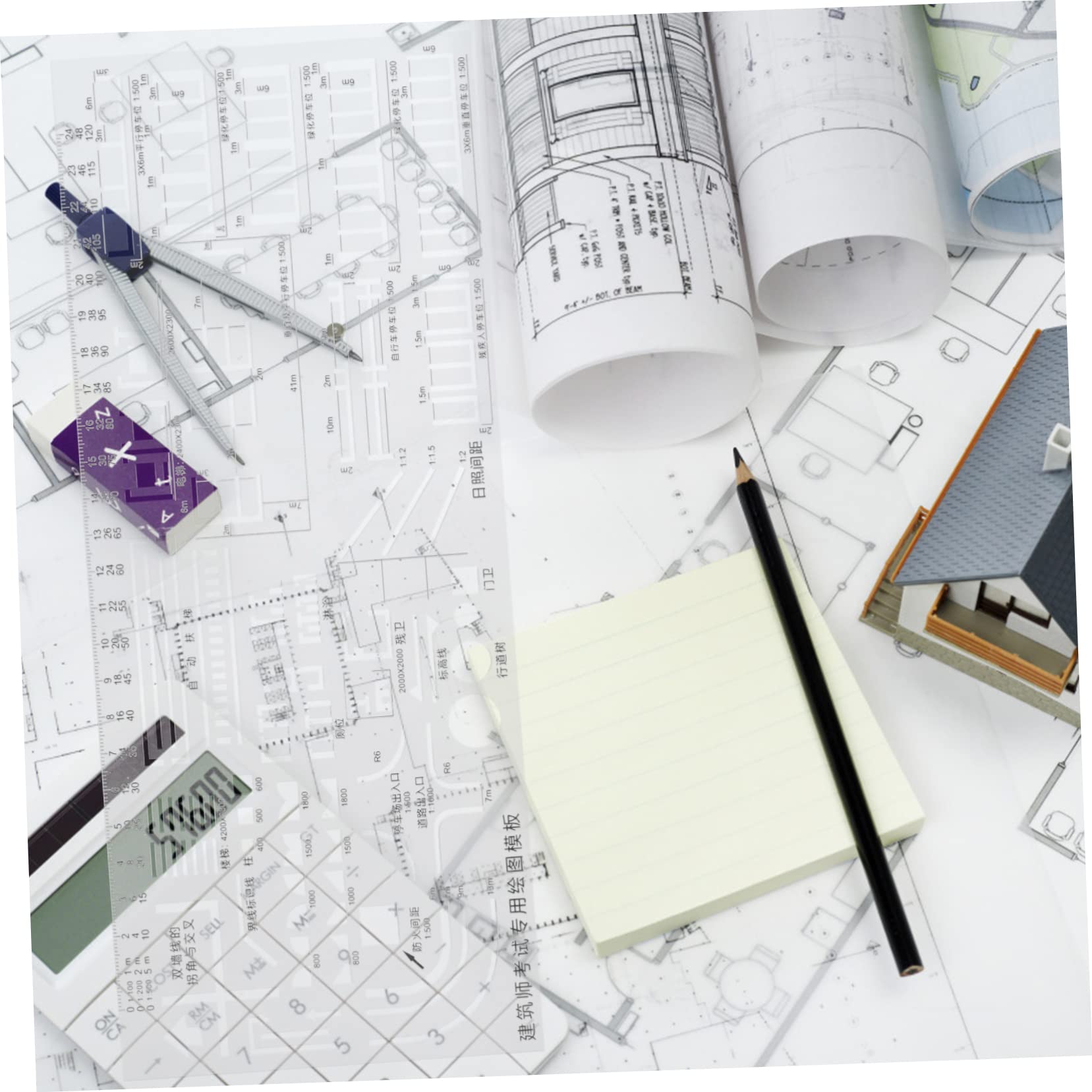 TEHAUX 4piezas Regla Geométrica De Plástico Para Dibujo Plantilla De Diseño Arquitectónico Herramienta De Medición Para Estudiantes y Profesionales Plantilla De Círculos y Figuras