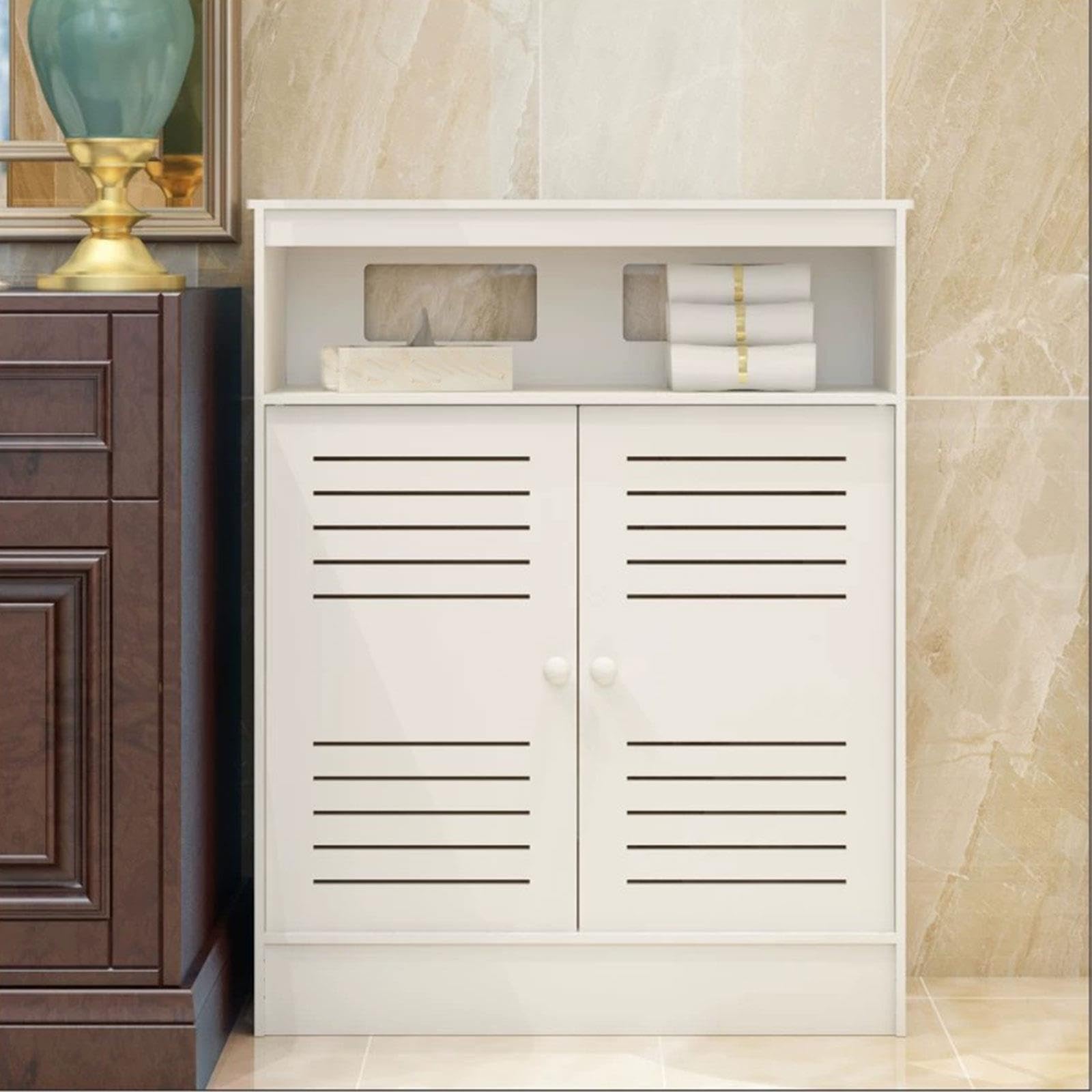 Moderne PVC Cache radiateur Etagere radiateur Blanc Lattes de ventilation