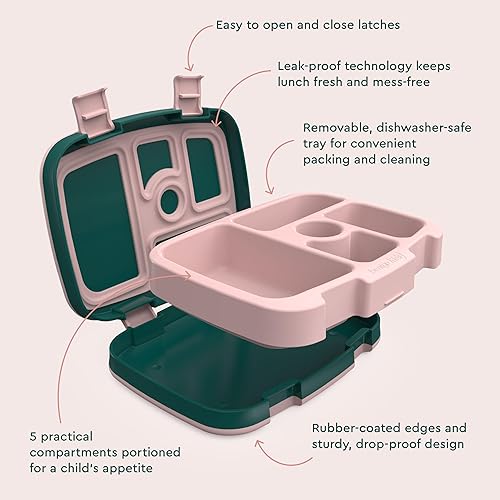 Miniatura 101 de Bentgo Kids Prints - Lonchera infantil a prueba de fugas, 5 compartimentos estilo Bento, tamaños de porciones ideales para edades de 3 a 7 años, Bug