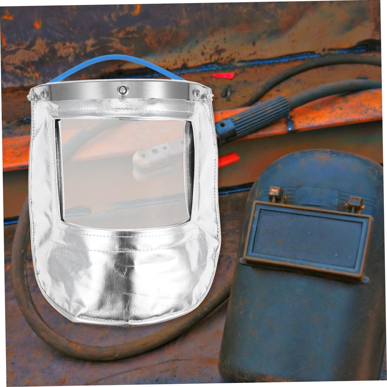 Anneome Gesichtsschutzmaske Transparenter mit Hitzebeständigem Aluminiumfolie Schutz Voll Schild Hochtemperatur für Industrielles Arbeiten und Schweißerschutz