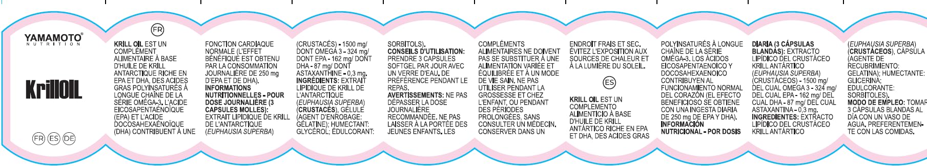 Yamamoto Nutrition KrillOIL supplément alimentaire à base d'huile de Krill antarctique avec Astaxantina 90 capsules
