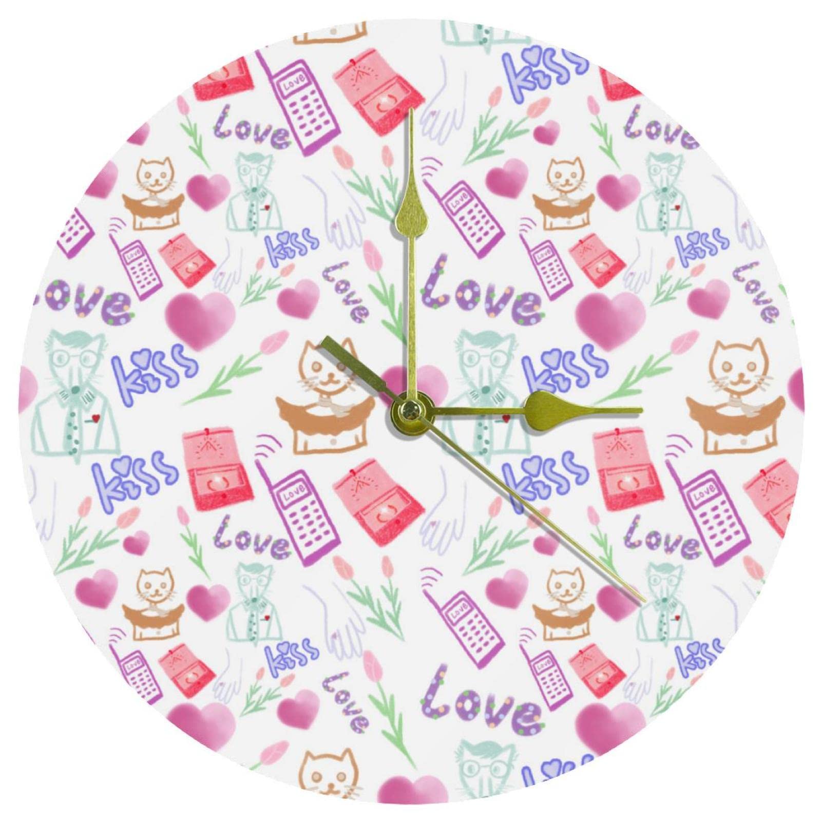Horloge murale silencieuse couple baiser pour créer une ambiance romantique au bureau