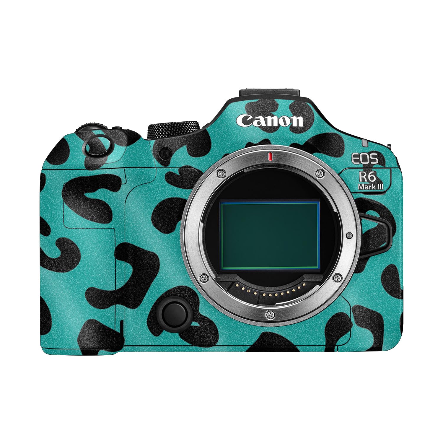 Glossy Glitter Camera Skin Compatible with Canon EOS R6 Mark III (2025) - Teal Leopard - Premium 3M Vinyl Protective Wrap Decal Cover - Easy to Apply | Crafted in the USA by MightySkins