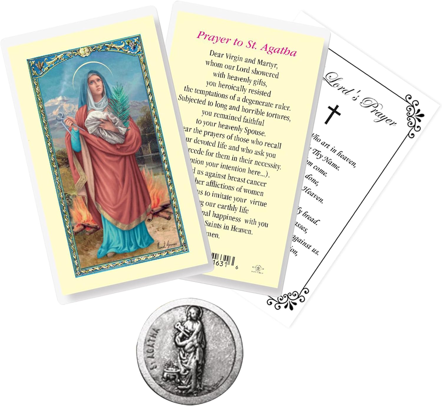 Laminated St Agatha Prayer Card St Agatha Patron Saint Of