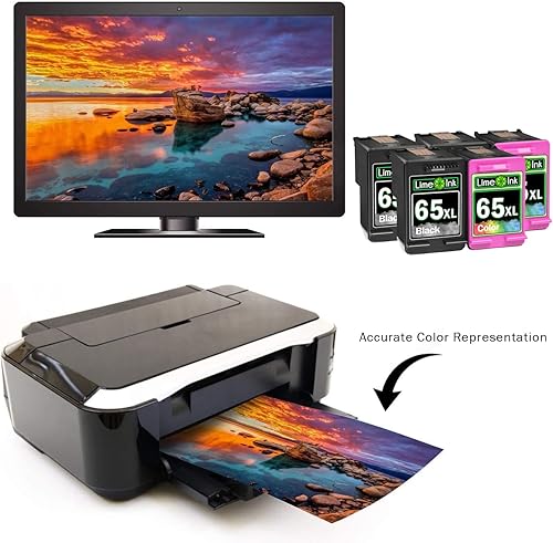 Miniatura 4 de Limeink Cartucho de tinta remanufacturado de repuesto para cartuchos de tinta HP 65 Negro/Color Combo Pack para HP Envy 5055 cartuchos deskjet 3755