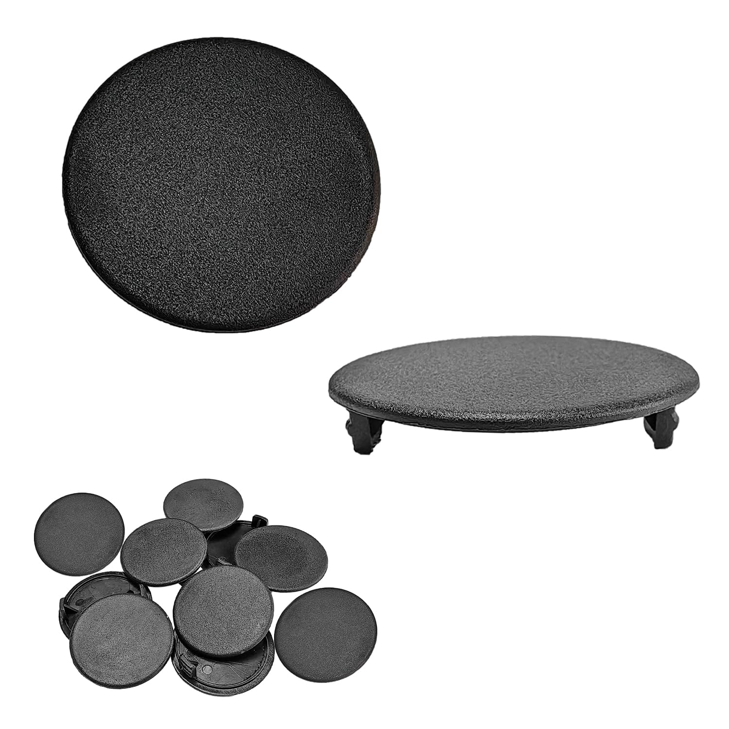 Ctyjia 10 PCS Black Plastic Round Hole Plugs, 40mm, for Cabinet, Bookshelf, Chair, Wardrobe, Closet